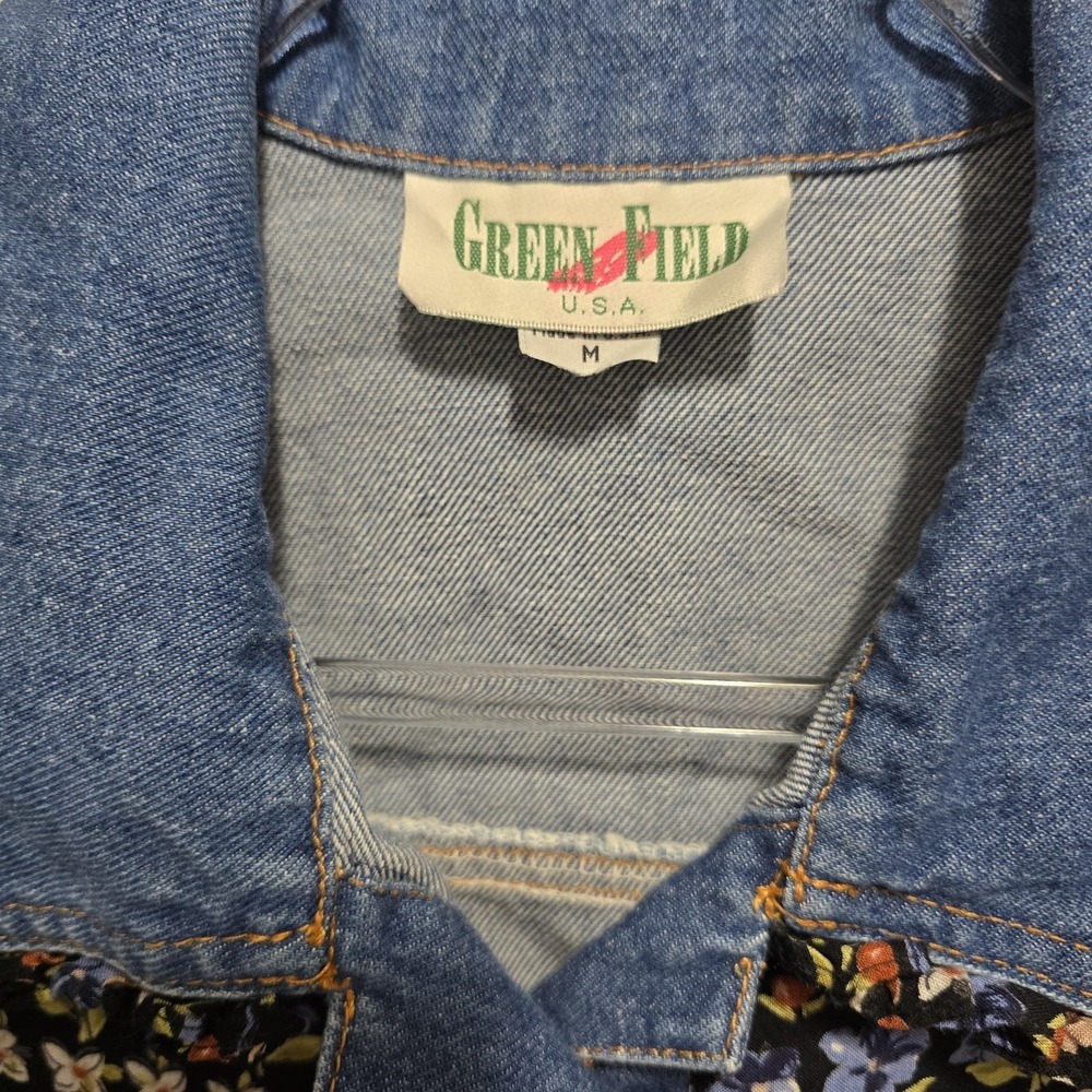 Vintage 90s Denim Cotton USA Vest Button Front Womens M - Picture 4 of 7